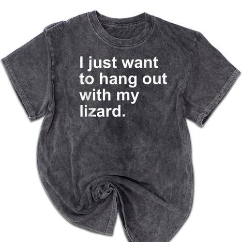 Introvert Lizard Owner Mineral Wash Tshirts - Raresse