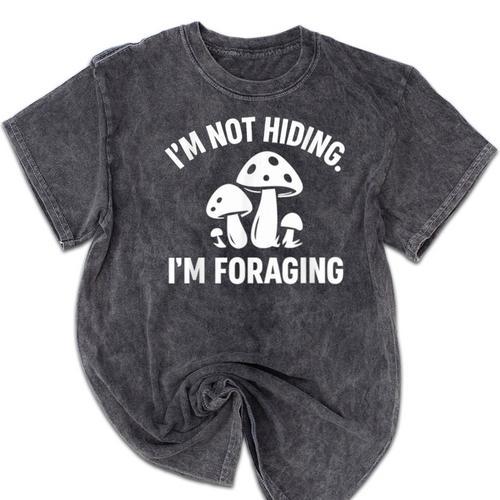 Introvert Mushroom Forager Humor Mineral Wash Tshirts - Raresse