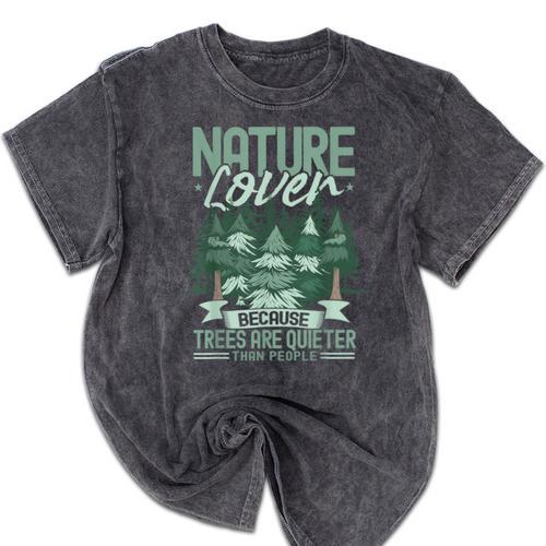 Introvert Nature Lover Introverted Forest Lover & Tree Mineral Wash Tshirts - Raresse