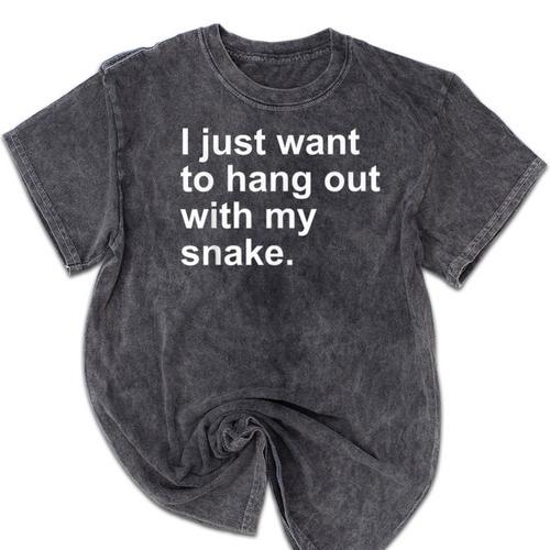 Introvert Pet Snake Owner Mineral Wash Tshirts - Raresse