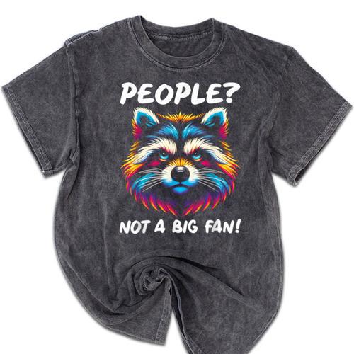 Introvert Raccoon Sarcasm Anti Social Mineral Wash Tshirts - Raresse