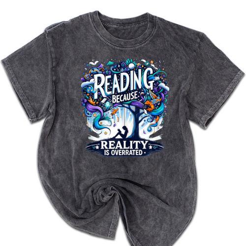 Introvert Reader Bibliofile Bookworm Loves Books Mineral Wash Tshirts - Raresse