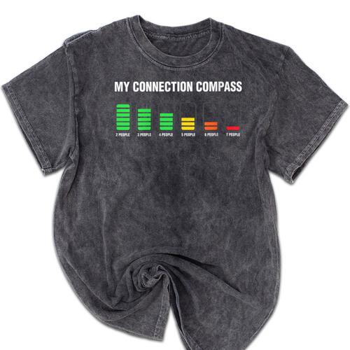 Introvert Tired Battery Mineral Wash Tshirts - Raresse