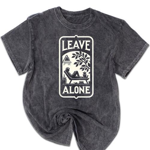 Introvert's Peaceful Solitude Graphic Leave Alone Quiet Mineral Wash Tshirts - Raresse