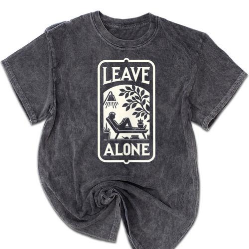 Introvert's Peaceful Solitude Graphic Leave Alone Quiet Mineral Wash Tshirts - Raresse