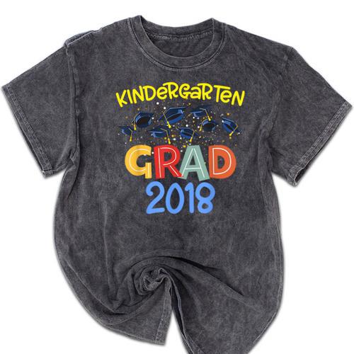 Kids Kindergarten Graduation Graduate Shirt Mineral Wash Tshirts - Best Gift Smart