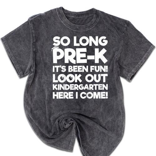 Kids Last Day Pre-K Kindergarten Here I Come Graduation Mineral Wash Tshirts - Best Gift Smart