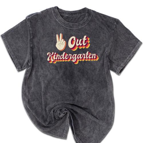 Kids Peace Out Kindergarten Graduation Kindergarten Graduate Mineral Wash Tshirts - Best Gift Smart