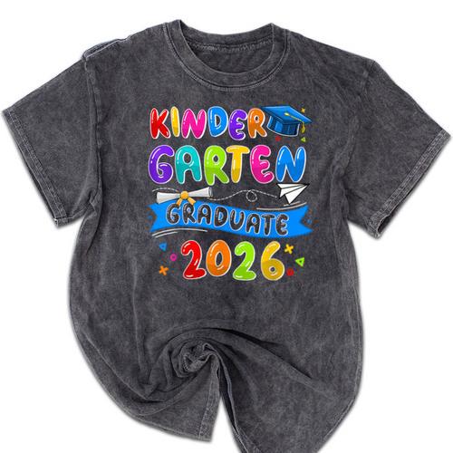 Kindergarten Graduate Kindergarten Class Of 2026 Graduation Mineral Wash Tshirts - Best Gift Smart