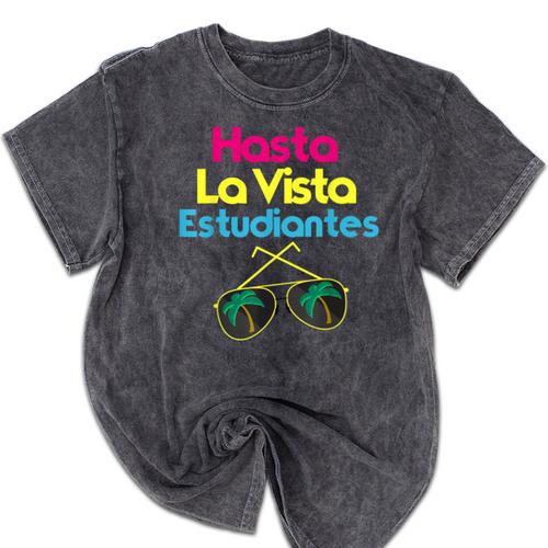 Last Day Of School Spanish Teacher Graduation T-Shirt Mineral Wash Tshirts - Best Gift Smart