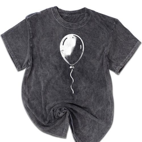 Lone Balloon Celebration Individualistic Introvert Party Mineral Wash Tshirts - Raresse
