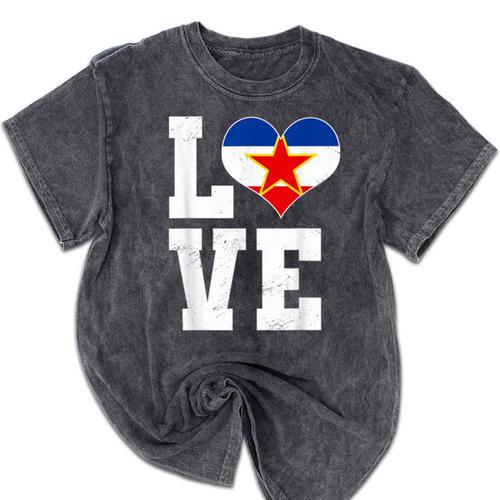Love Yugoslavia Proud Yugoslav Nostalgia Mineral Wash Tshirts - Figerry