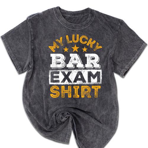 My Lucky Bar Exam Shirt Lawyer Law School Graduation Mineral Wash Tshirts - Best Gift Smart
