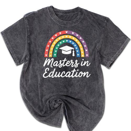 Masters Degree In Education Graduation Matching Graduate Mineral Wash Tshirts - Best Gift Smart