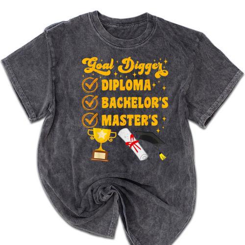 Master's Thesis Passed Goal Digger Master's Graduation Mineral Wash Tshirts - Best Gift Smart