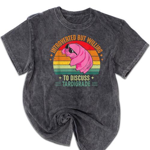 Microbiology Science Nerd STEM Introvert Tardigrades Lover Mineral Wash Tshirts - Raresse