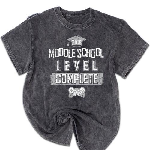 Middle School Graduation Tee Video Gaming Graduate Shirts Mineral Wash Tshirts - Best Gift Smart