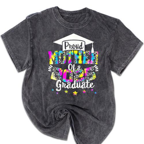 Mother Of a 2025 Graduate Tie Dye Class Senior Graduation 25 Mineral Wash Tshirts - Best Gift Smart