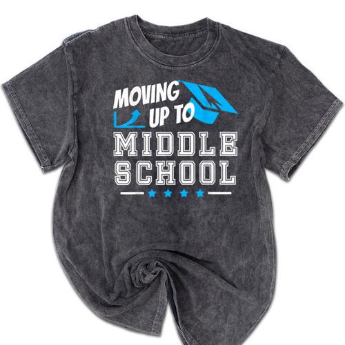 Moving Up To Middle School Graduation T-Shirt Mineral Wash Tshirts - Best Gift Smart