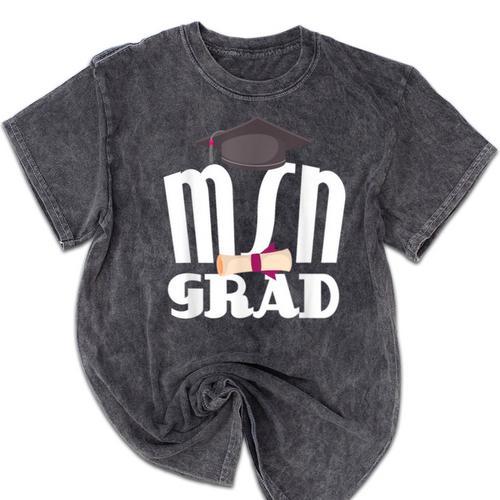 MSN Masters Graduation Men Women Son Daughter Mineral Wash Tshirts - Best Gift Smart