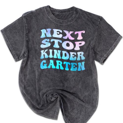 Next Stop Kindergarten Groovy Graduation Last Day Of School Mineral Wash Tshirts - Best Gift Smart