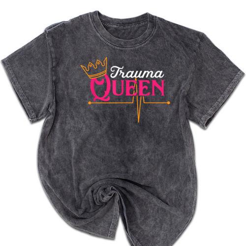 Nursing Shirt Graduation Nurse School Trauma Queen Shirt Mineral Wash Tshirts - Best Gift Smart