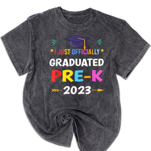 I Officially Graduated Pre-k Graduation Pre k Class 2023 Kid Mineral Wash Tshirts - Best Gift Smart