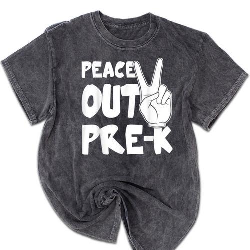 Peace Out Pre-K Great Class Of 2019 Graduation T-Shirt Mineral Wash Tshirts - Best Gift Smart