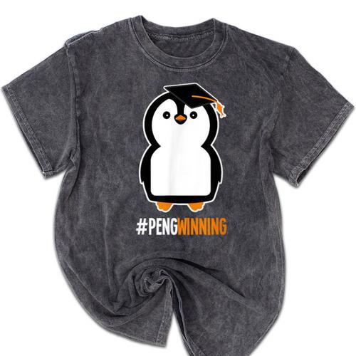 Penguin Graduation For Grads Hashtag Pengwinning Mineral Wash Tshirts - Best Gift Smart