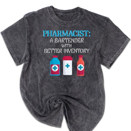 Pharmacist T-Shirt Gag Graduation PharmD Mineral Wash Tshirts - Best Gift Smart