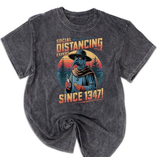 Plague Doctor Introvert Sarcastic Social Distancing Expert Mineral Wash Tshirts - Raresse