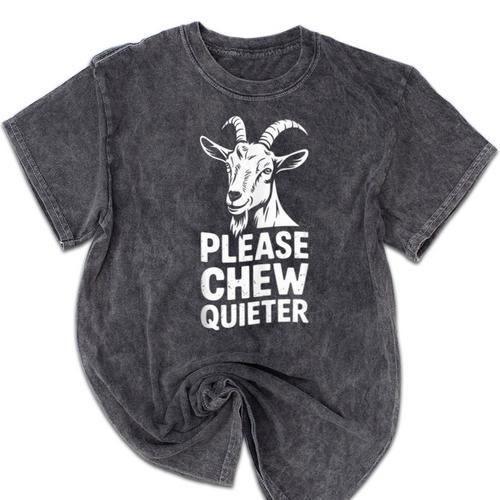 Please Chew Quieter Introvert Quietness Silence Lover Mineral Wash Tshirts - Raresse