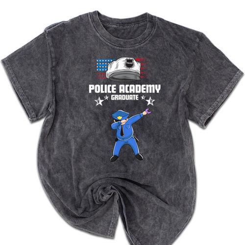 Police Academy Graduate Shirt Police Academy Graduation Gift Mineral Wash Tshirts - Best Gift Smart