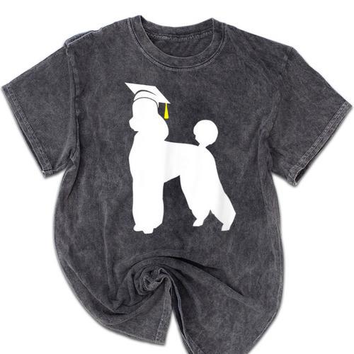 Poodle Graduation Dog Graduate Mineral Wash Tshirts - Best Gift Smart