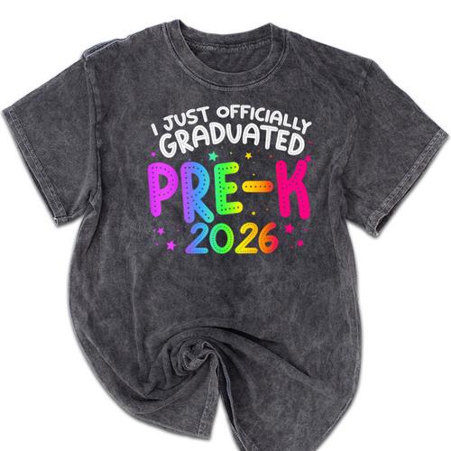 Pre-K Graduation Class Of 2026 Pre-K Graduated 2026 Mineral Wash Tshirts - Best Gift Smart