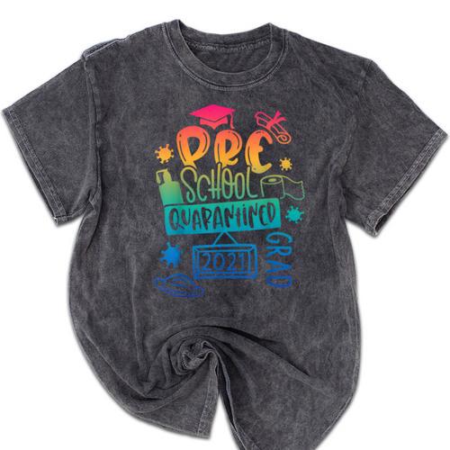 Preschool 2021 Graduate Prek Quarantine Preschool Graduation Mineral Wash Tshirts - Best Gift Smart