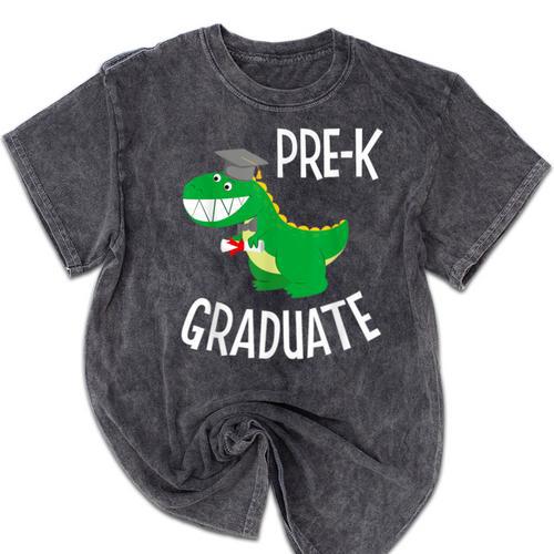 Preschool Graduation Preschooler Dinosaur Pre-K Dino Kids Mineral Wash Tshirts - Best Gift Smart