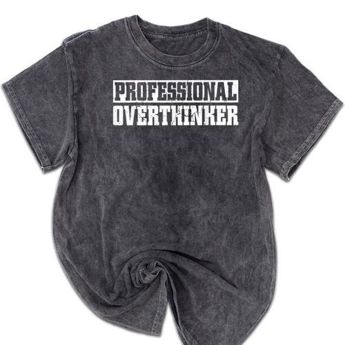 Professional Overthinker Introvert Mineral Wash Tshirts - Raresse
