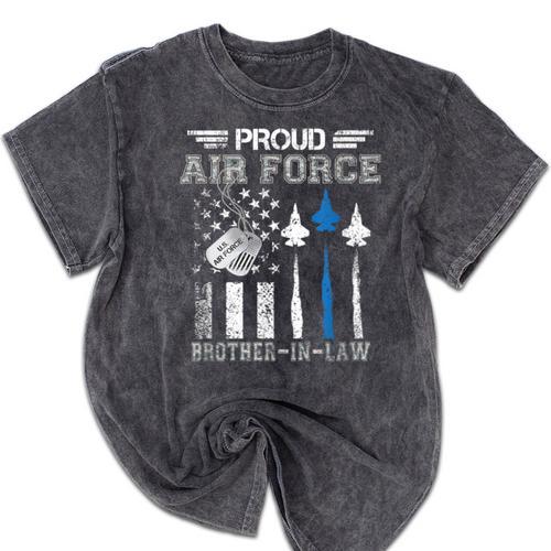 Proud Air Force Brother-In-Law US Air Force Graduation Mineral Wash Tshirts - Best Gift Smart
