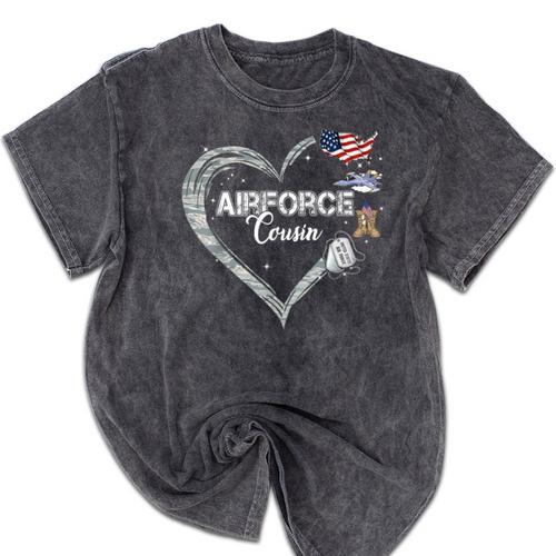 Proud Air Force Cousin Air Force Graduation Cousin USAF Mineral Wash Tshirts - Best Gift Smart