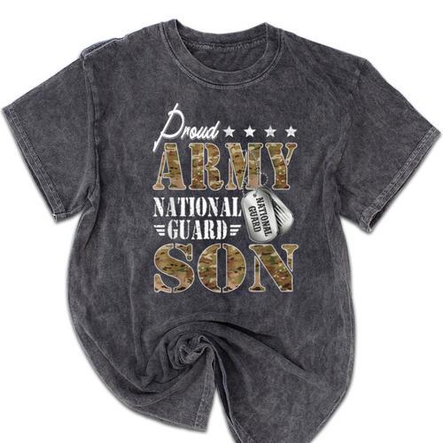 Proud Army National Guard Son National Guard Graduation Mineral Wash Tshirts - Best Gift Smart
