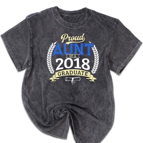 Proud Aunt Of 2018 Graduate Shirt Graduation Grad Mineral Wash Tshirts - Best Gift Smart