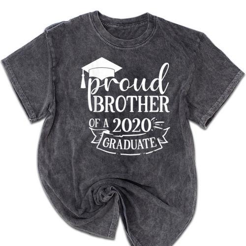 Proud Brother Of a 2020 Graduate Graduation Class Mineral Wash Tshirts - Best Gift Smart