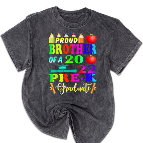 Proud Brother Of 2022 Pre K Graduate Graduation Mineral Wash Tshirts - Best Gift Smart