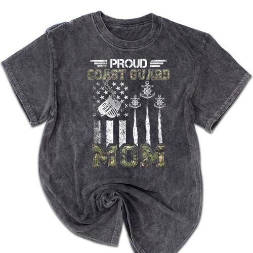 Proud Coast Guard Mom US Coast Guard Graduation Mom Mineral Wash Tshirts - Best Gift Smart