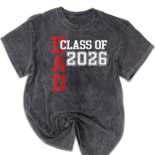 Proud Dad Of A 2026 Graduate Grad Senior Father Graduation Mineral Wash Tshirts - Best Gift Smart