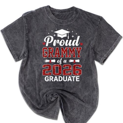 Proud Grammy Of A 2026 Graduate Class Of Graduation Mineral Wash Tshirts - Best Gift Smart