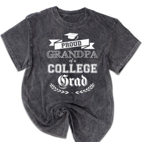 Proud Grandpa Of a College Grad 2019 Family Graduation Shirt Mineral Wash Tshirts - Best Gift Smart