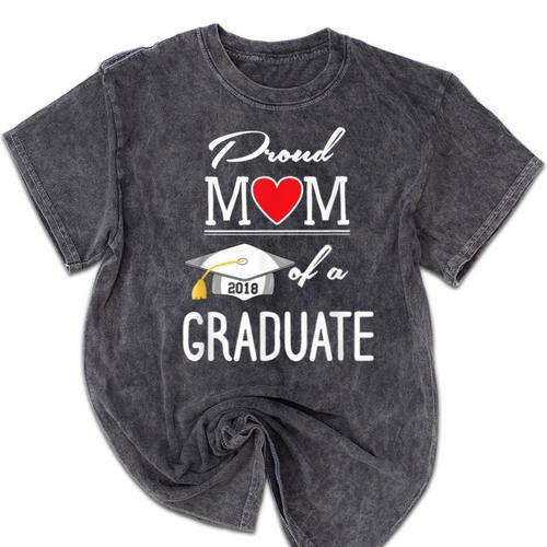Proud Mom Of A High School Graduation Senior Mom Shirt Mineral Wash Tshirts - Best Gift Smart