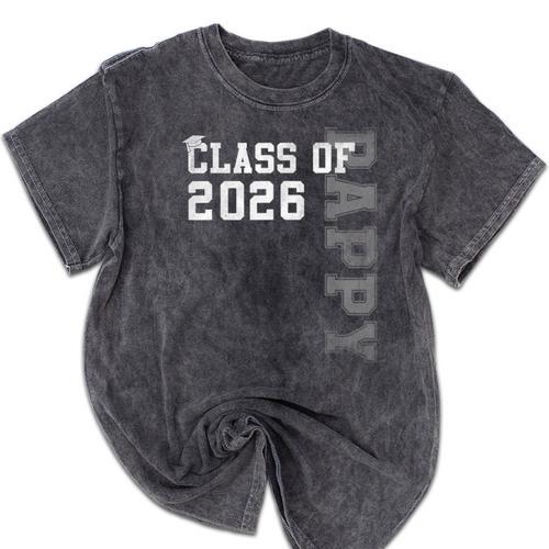 Proud Pappy Of A 2026 Graduate Grad Senior Graduation Mineral Wash Tshirts - Best Gift Smart